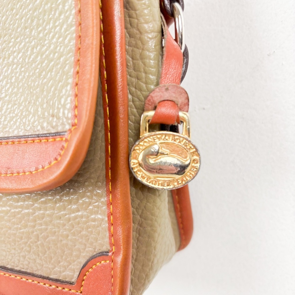 Vintage Dooney & Burke Two Tone Leather Satchel Bag - Picture 5 of 12